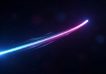Fototapeta premium Vibrant Neon Light Trail Across Dark Sky
