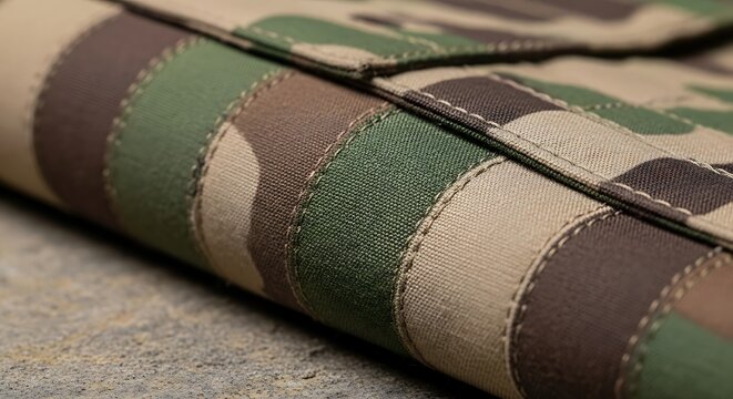 Close-up of camouflage fabric texture.