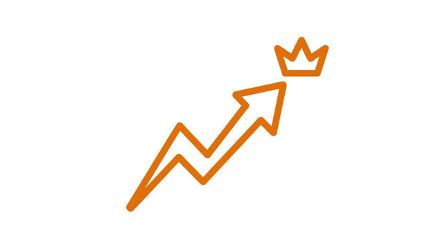 Orange arrow going up