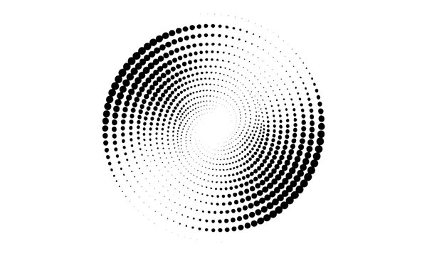 Hypnotic Spiral Dot Swirl Abstract Vector Illustration.