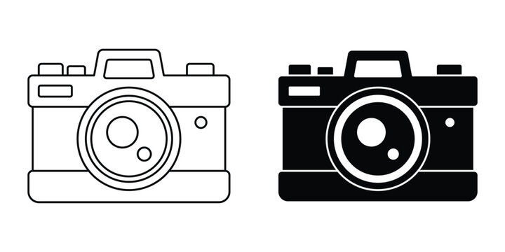Camera Icon Set &ndash; Photography, Photo Camera & Media Device Vector Collection