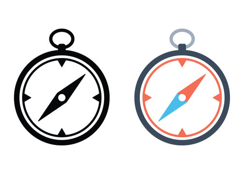 Compass Icon Set &ndash; Navigation, Wind Rose & Direction Symbol Vector Collection