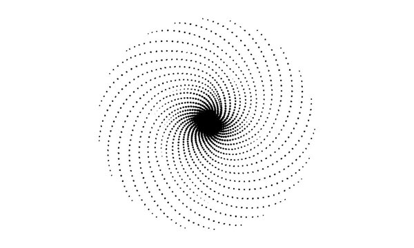 Minimal Spiral Dotted Swirl Abstract Vector Illustration.
