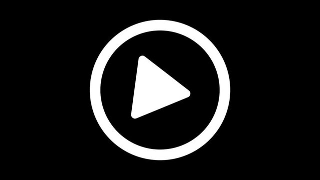 play icon, video play icon for website and mobile design animation on black background,with video play button video animation.