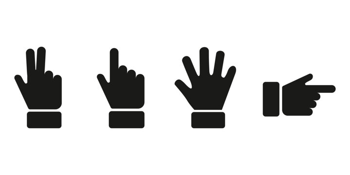 Hand Pointer Icon Set &ndash; Click, Cursor, Pointing Finger & UI Interaction Vector
