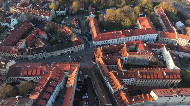 Old Town of Vilnius, Lithuania, Uzupis, aerial view