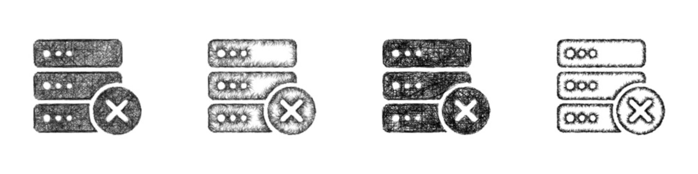 Sketch server error icon design set