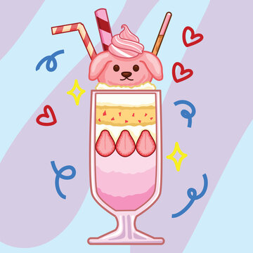 puppy_ice_cream_drink_strawberry_pocky_astor.eps