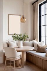 Fototapeta premium Dining area with table and corner seating