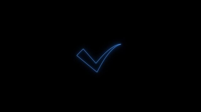 tik mark icon animation. black background check mark 4k video.4k video