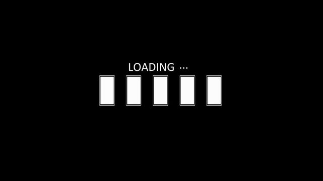 Pixel Art Loading Screen, loading screen for games, black line. black progress loading bar.4k video