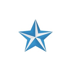Obraz premium Blue star symbol on white background.