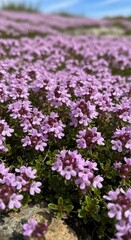 Obraz premium Field of Purple Flowers in Bloom.