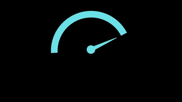 Digital speed meter animation featuring dynamic needle motion, sleek automotive interface on black backdrop.