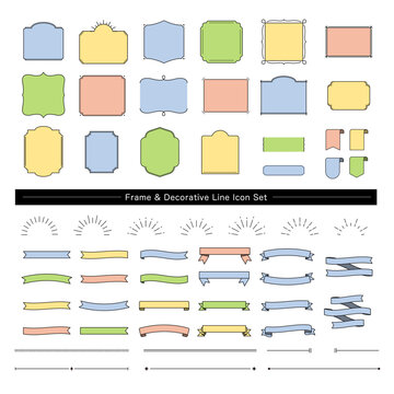 フレーム・装飾ラインアイコンセット