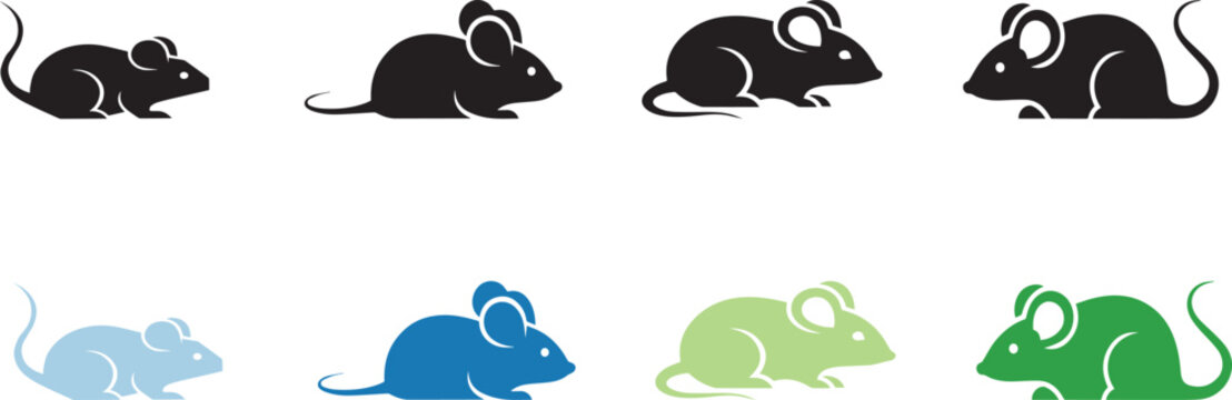 mouse animal icon, solid black, white background, minimalist, sharp edges, vector style.