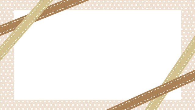 Cute ribbon and checkered frame background