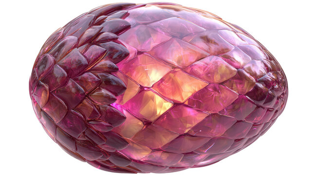 Mythical dragon egg gemstone texture isolated on white background