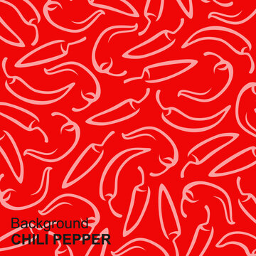 Chili pepper pattern background set. Collection icon pepper. Vector