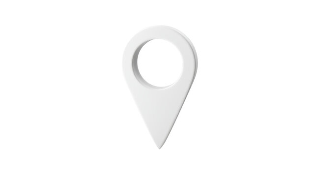 Location pin map marker gps icon navigation symbol white icon drop shadow minimal location pin icon with soft drop shadow