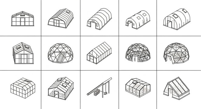 Collection of various shelter types and structures.