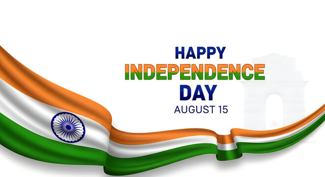 Happy independence day india august 15th celebration patriotic indian flag design
