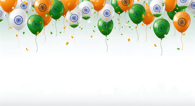 Independence day india celebrations vibrant tricolor balloons for august 15th festivities
