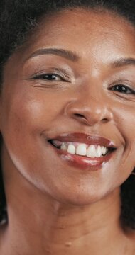 Beauty, face roller and black woman with natural, skincare and lymphatic drainage treatment. Portrait, dermatology and African female person with cosmetic tool for routine of facial blood circulation