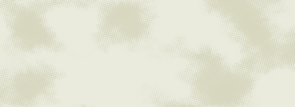 Cream background with halftone dotted pattern. The background has a soft cream color and a textured, pixelated style. Minimal halftone vector gradient background.