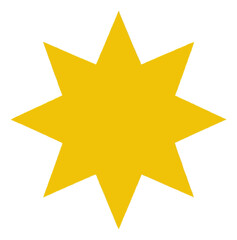 Obraz premium Yellow Starburst Shape Vector Icon on Black Background