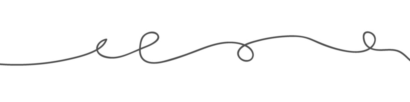 Minimalistic squiggle, loopy line divider vector illustration