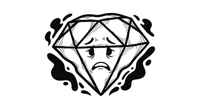 Sad Diamond Face Angry Expression.