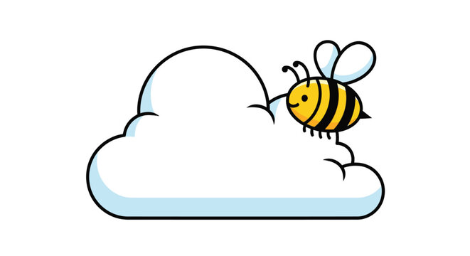 Smiling Bee on a Cloud.