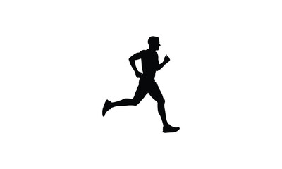 Obraz premium Runner silhouette in motion pose