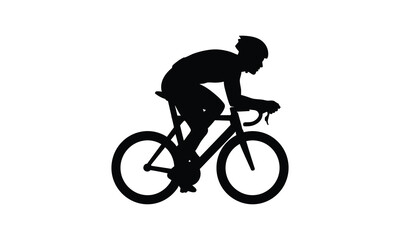 Obraz premium Cyclist riding road bike silhouette