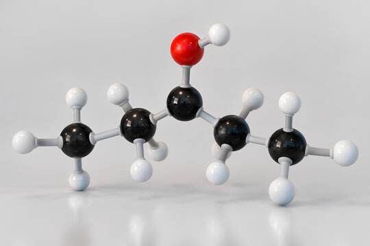 3D Molecular Structure Model with Primary Alcohol Group