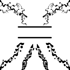 Fototapeta premium Minimal Symmetrical Abstract Frame with Tribal Ink Elements