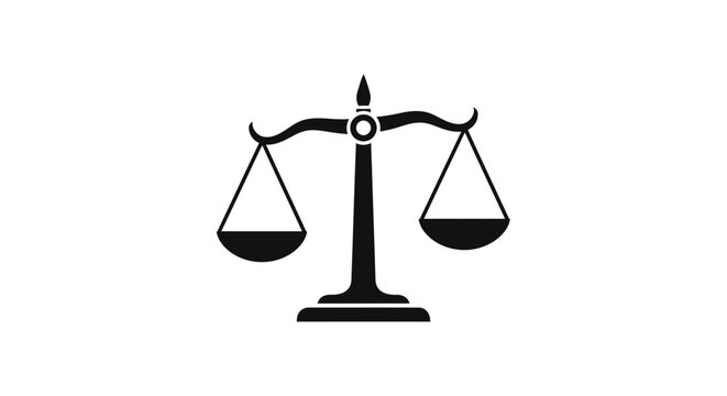 Scales of justice a symbol representing fairness and equity silhouette