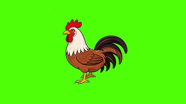 Rooster walking movement animated animation motion graphics cartoon