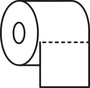 Minimalist line art of a toilet paper roll with bathroom illustration minimalist sanitary domestic convenience consumable paperwork washroom restroom household standard