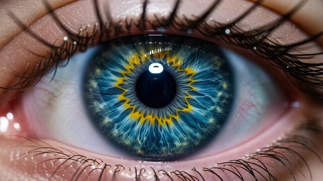 Human eye macro photography detail.