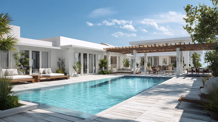 Fototapeta premium create a luxury villa with swimming pool
