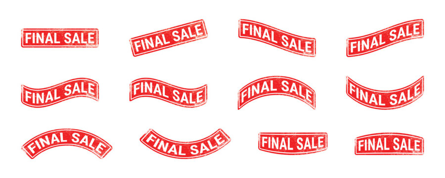 final sale red rubber stamp grunge labels collection for clearance promotion