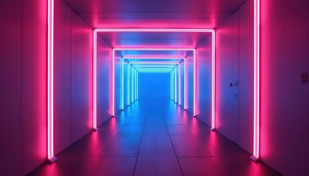 Clean Futuristic Style With Blue Magenta Gradient Lighting