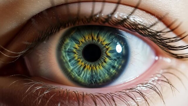 Detailed human eye focusing on the camera.
