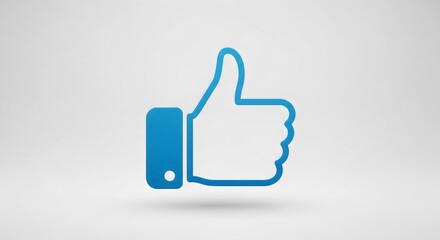 Obraz premium Blue Thumbs Up Icon – Like and Approval Concept