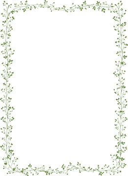 Green botanical border frame vector illustration