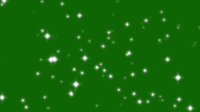 Magic sparkle burst with white glowing star dust and glitter particles flowing smoothly on green screen background seamless loop for festive cinematic overlay transitions
