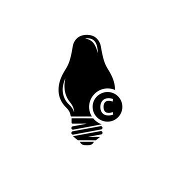 Copyrighted lightbulb icon representing intellectual property and innovation concept.