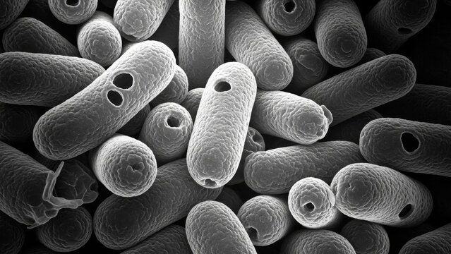 Microscopic View of Bacteria Cells, Detailed Texture, Scientific Research Background